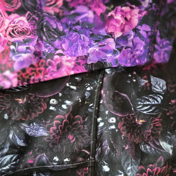 Lululemon Athletica Pink and Purple Floral Leggings - Picture 3 of 4